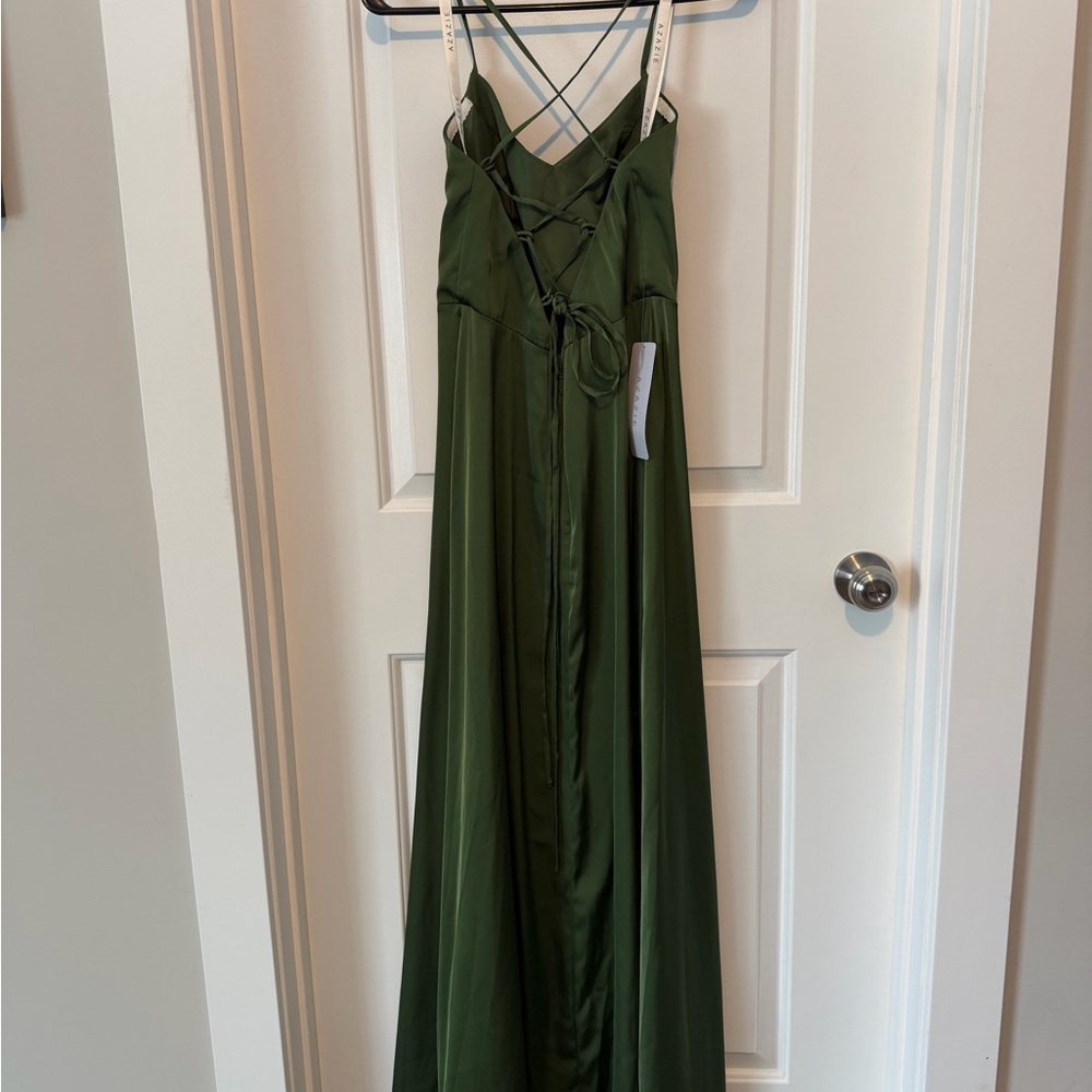 Azazie Forest Green Strappy Maxi Dress